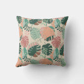 ボホシック熱帯モンステラ植物パターン クッション (裏面)