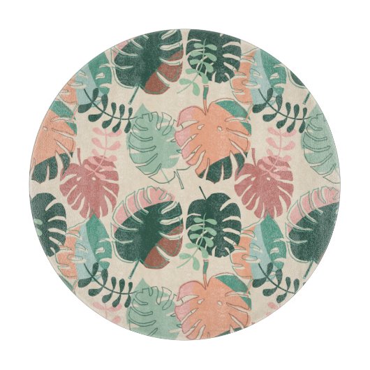 ボホシック熱帯モンステラ植物愛好家 カッティングボード (正面)