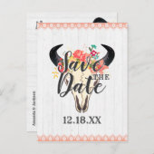 ボホシック牛のスカルフローラブークストザデイト 案内ポストカード (正面/裏面)