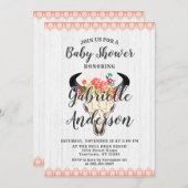 ボホシック牛スカルフローラベビーシャワー招待状 招待状 (正面/裏面)