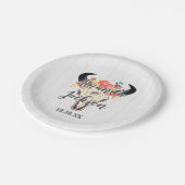 ボホシック牛スカルフローラ素朴ズモノグラム ペーパープレート (アングル)