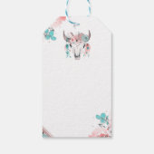 ボホシック牛スカルフローラ誕生日ボヘミアンパーティー ギフトタグ (裏面)