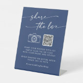 ボホシック王室のブルー共有ザ・ラブQRコード 台座サイン (正面)