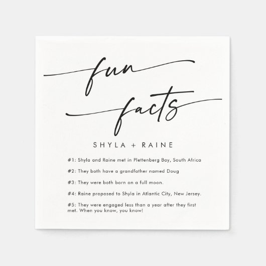 ボホシック白黒の結婚おもしろいファクトナプキン スタンダードカクテルナプキン (正面)