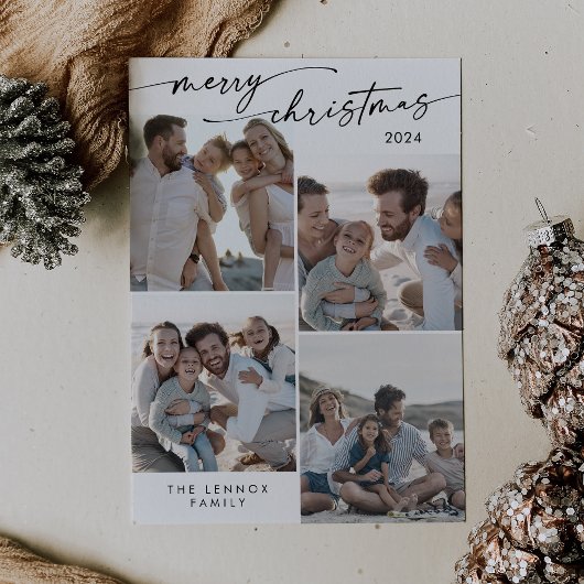 ボホシック白黒クリスマスフォトクリスマユニークス シーズンカード