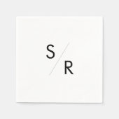 ボホシック白黒ナプキンモノグラムのズ スタンダードカクテルナプキン (正面)