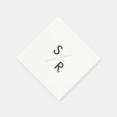 ボホシック白黒ナプキンモノグラムのズ スタンダードカクテルナプキン (角)