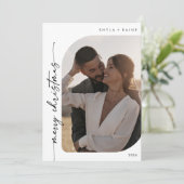 ボホシック白黒フォトシンプルクリスマスメリークリスマス シーズンカード (スタンド正面)