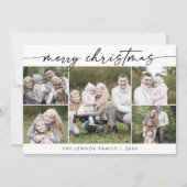 ボホシック白黒フォトボホメリークリスマス シーズンカード (正面)