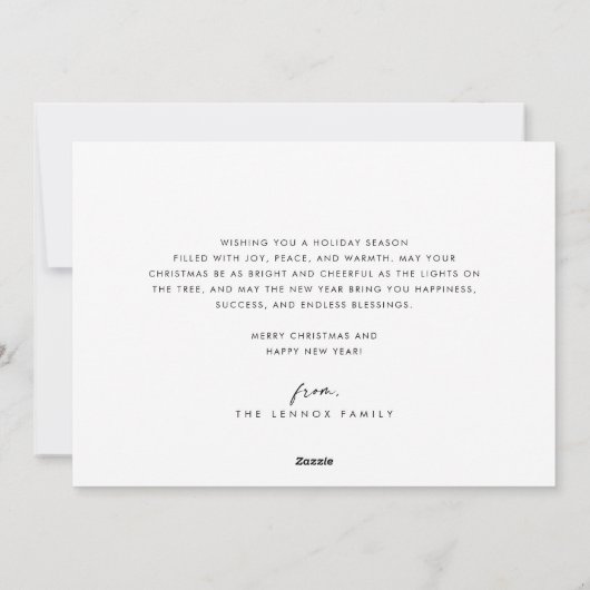 ボホシック白黒フォトボホメリークリスマス シーズンカード (裏面)