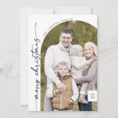 ボホシック白黒フォトメリーモダンクリスマス シーズンカード (正面)