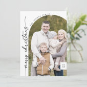 ボホシック白黒フォトメリーモダンクリスマス シーズンカード (スタンド正面)