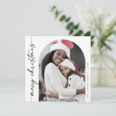 ボホシック白黒フォトメリーユニーククリスマス シーズンカード (スタンド正面)