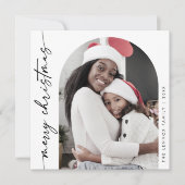 ボホシック白黒フォトメリーユニーククリスマス シーズンカード (正面)