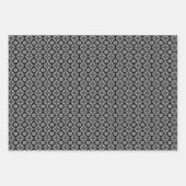 ボホシック白黒フローラルパターン ラッピングペーパーシート (正面2)