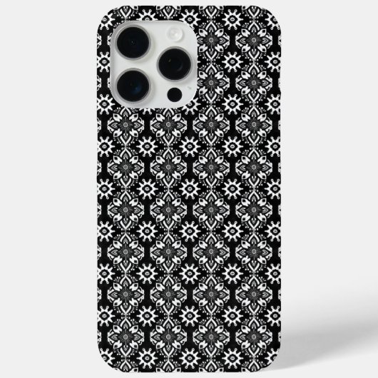 ボホシック白黒フローラルパターン Case-Mate iPhoneケース (裏面)