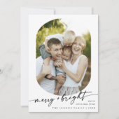 ボホシック白黒メリーブライトフォトクリスマス シーズンカード (正面)