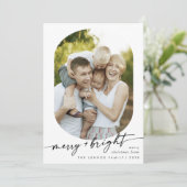 ボホシック白黒メリーブライトフォトクリスマス シーズンカード (スタンド正面)