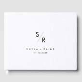 ボホシック白黒モノグラム結婚ズ ゲストブック (正面)