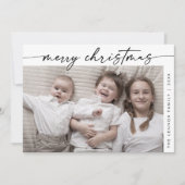 ボホシック白黒写真おもしろいファミリークリスマス シーズンカード (正面)