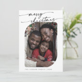 ボホシック白黒写真かわいいメリークリスマス シーズンカード (スタンド正面)