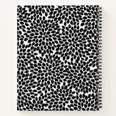 ボホシック白黒抽象芸術フローラルパターン ノートブック (裏面)