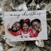 ボホシック白黒簡単モダンフォトクリスマス シーズンカード