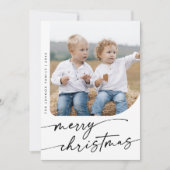 ボホシック白黒DIYシンプルフォトクリスマス シーズンカード (正面)