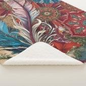 ボホシック神秘的マンダラフェザー シェルパブランケット (3/4)