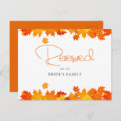 ボホシック秋の結婚式リザーブドカード ポストカード (正面/裏面)
