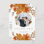ボホシック秋の結婚式 サンキューカード (正面/裏面)