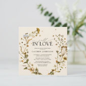 ボホシック秋インラブワイルドフラワーブライダルシャワー 招待状 (スタンド正面)