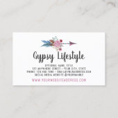 ボホシック素朴羽の矢の水色ボヘミアン 名刺 (裏面)