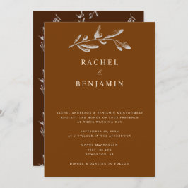 ボホシック結婚ズエレガントテラコッタ植物学 招待状