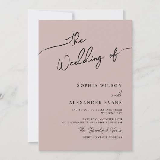 ボホシック結婚式招待状、パステルカラー。 招待状 (正面)