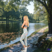 ボホシック花の天空ソフトパステル気まぐれ カプリレギンス