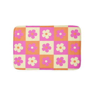 ボホシック花カラフル柄レトロ バスマット