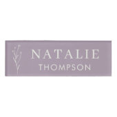 ボホシック薄紫ラベンダーフラワースタッフイベント 名札 (正面)