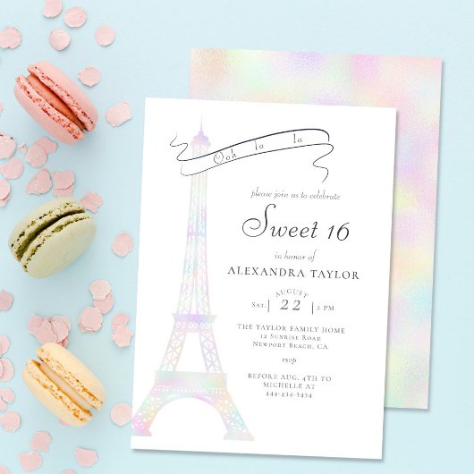 ボホシック虹色エッフェルタワーパリスイート16 招待状