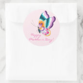 ボホシック蝶 | Happy Mother's Dayスタンプ ラウンドシール (バッグ)