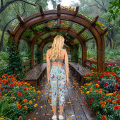 ボホシック調和パステルブルース&プルプル カプリレギンス