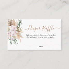 ボホシック赤ちゃんシャワーおむつラッフル エンクロージャーカード