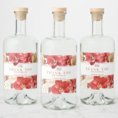 ボホシック赤オーキッドカスタム秋"ありがとう" リキュールボトルラベル (ボトル)