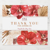 ボホシック赤オーキッドカスタム秋"ありがとう" リキュールボトルラベル (シングルラベル)