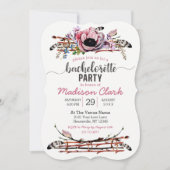 ボホシック赤面ピンクバチェロレッテ招待状 招待状 (正面)