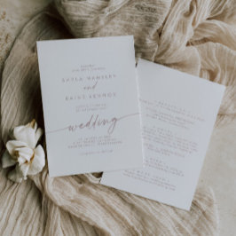 ボホシック赤面ピンクフロントとバック結婚ズ 招待状