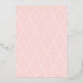 ボホシック赤面ピンクフローラベビーイン開花シャワー 箔招待状 (裏面)