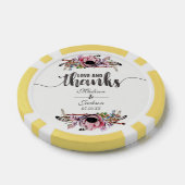 ボホシック赤面ピンクフローラ結婚ズサンキュー ポーカーチップ (シングル)