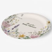 ボホシック野草赤ちゃんシャワー ペーパープレート (アングル)