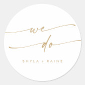 ボホシック金ゴールドとホワイトウィドゥ封筒用シール ラウンドシール (正面)